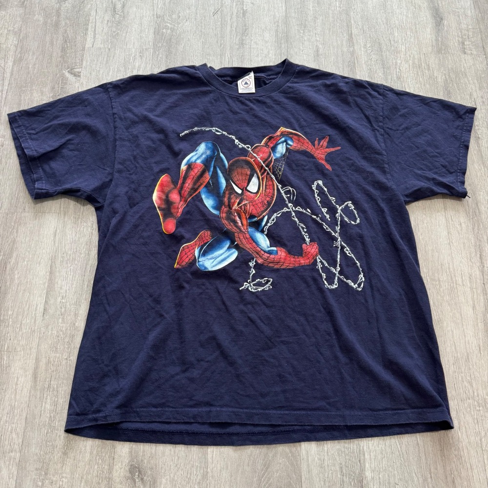 Vintage Spiderman Marvel Comics Graphic T-Shirt Navy Blue Delta Pro Weight XL